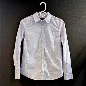 Light Blue Polka Dot Shirt - Banana Republic - Size 4 - Riley Tailored Fit